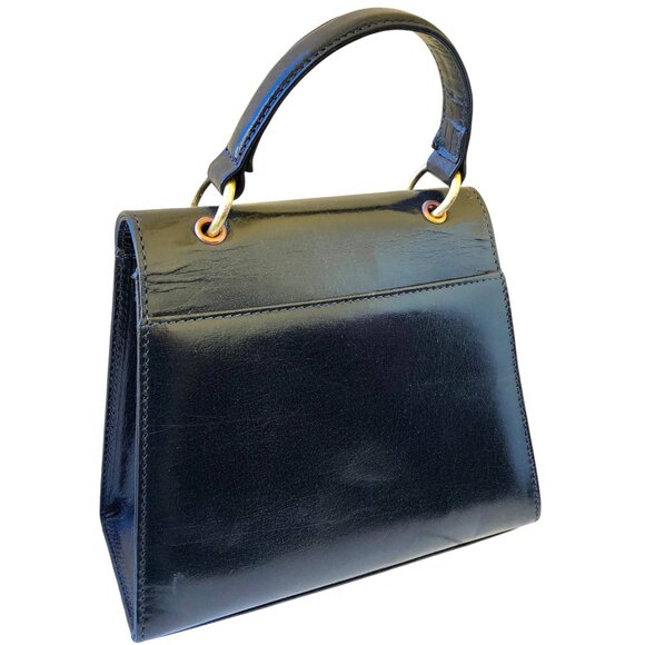 Albert Nipon Vintage 80's Purse Top Handle Structured Box Handbag - Picture 10 of 12